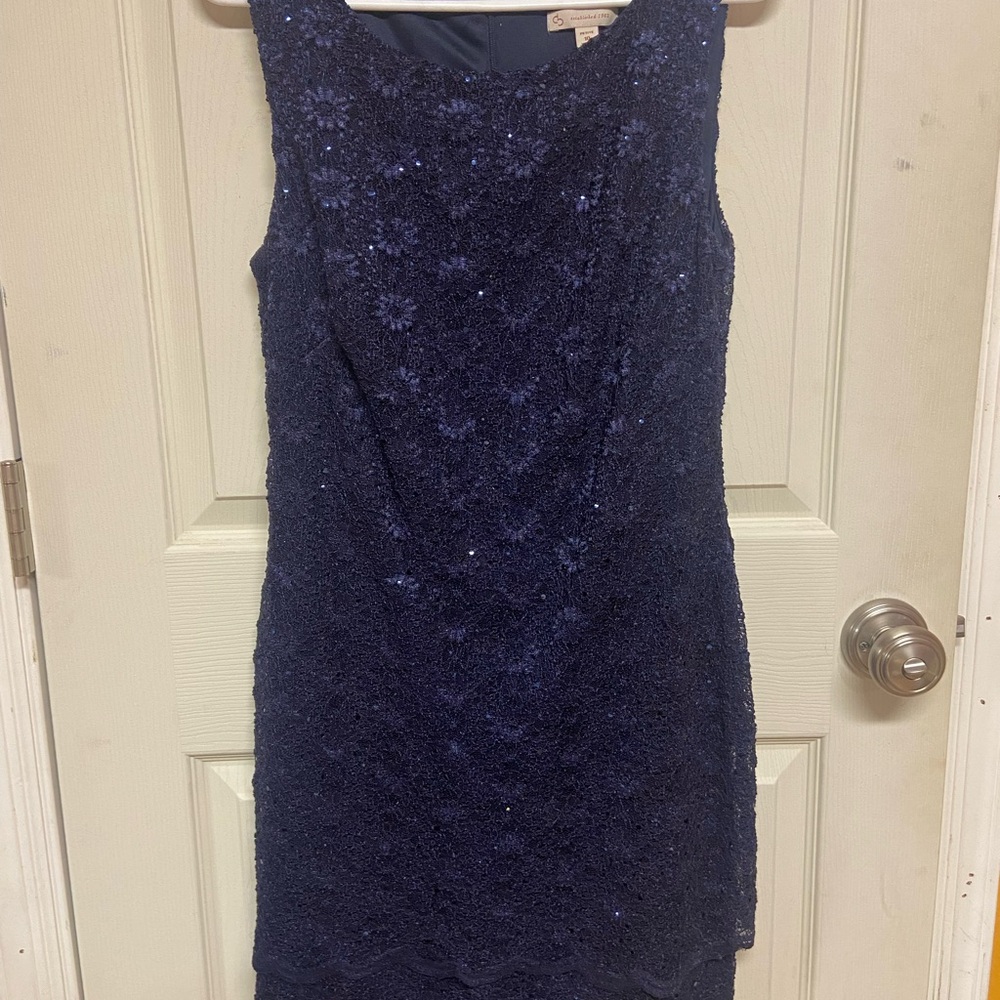 Blue Sheath Midi Dress for Cocktail Nights